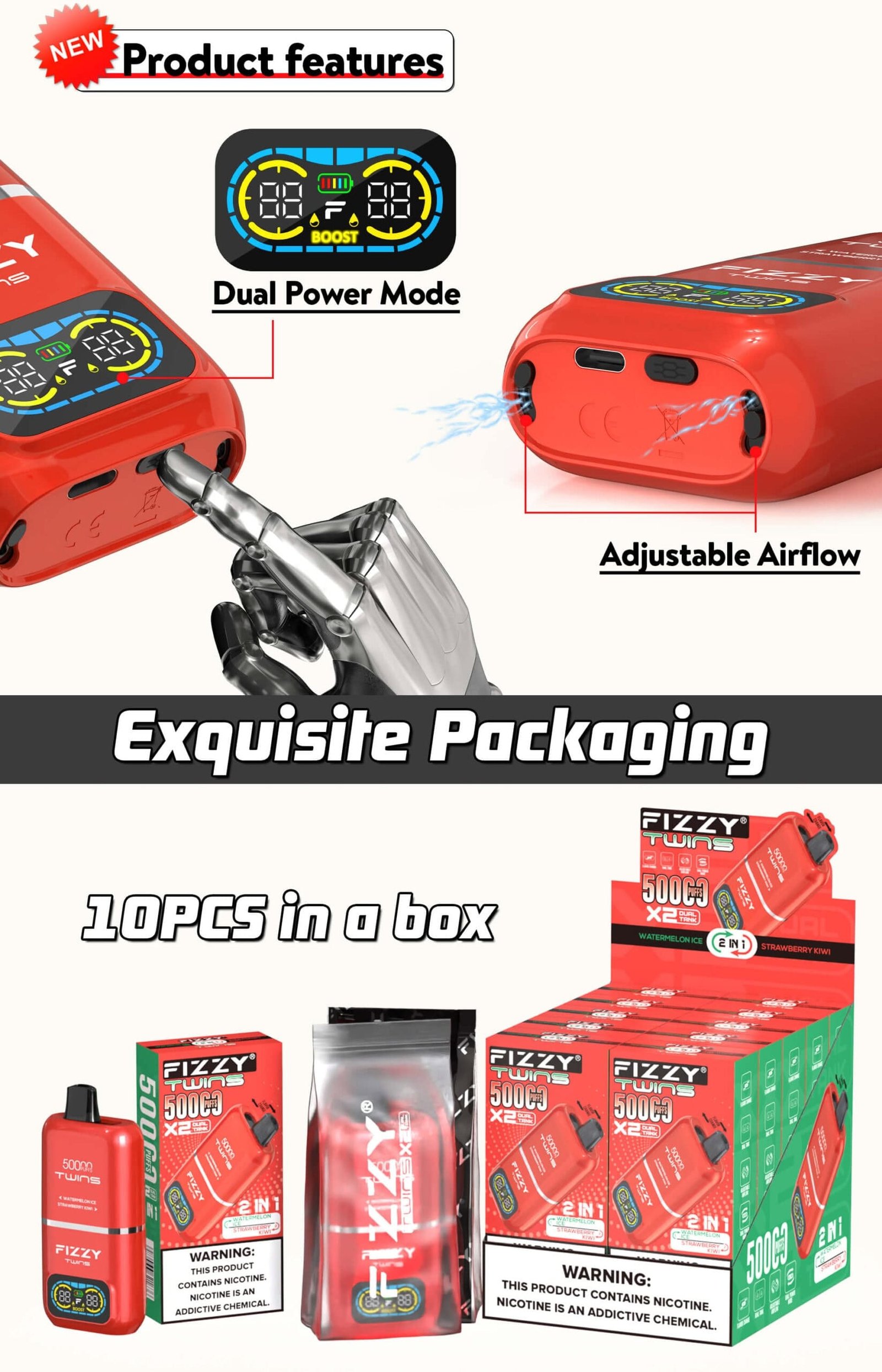 Fizzy Twins 50000 Puffs Disposable Vape